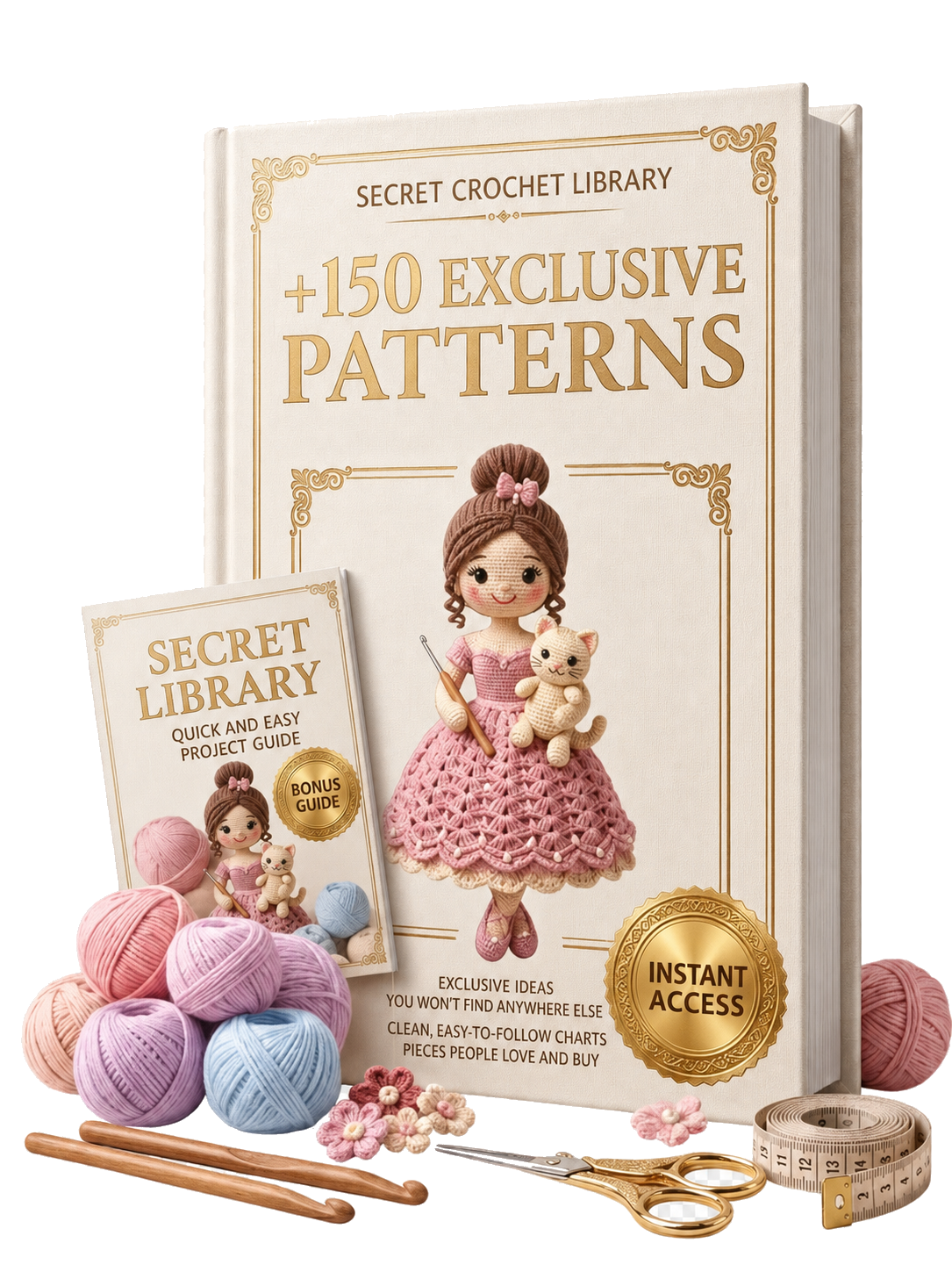 Essential Access mockup — Secret Crochet Library